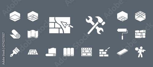 Construction icons set - Vector web badges on the topic of repair