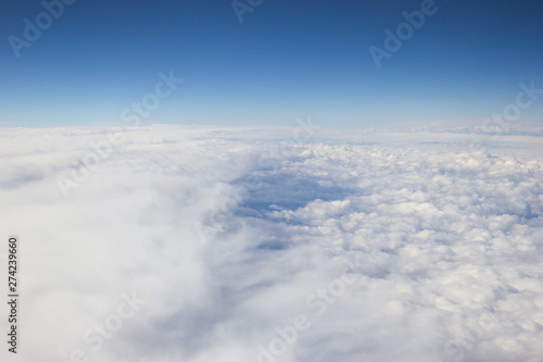 Beautiful view of clouds from above photograph for text
