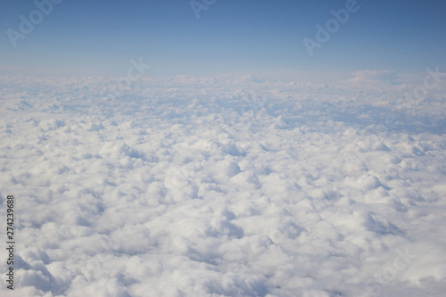 Beautiful view of clouds from above photograph for text
