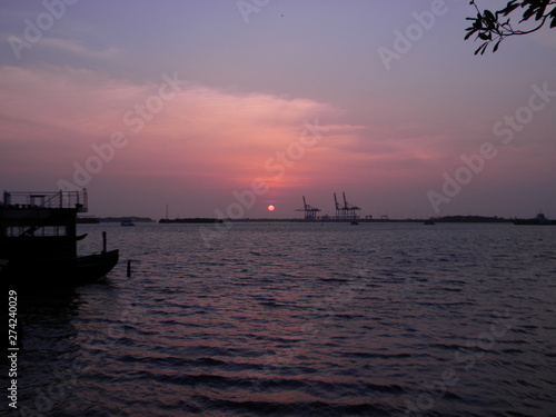 Sunset at marine Drive Cochin, Kerala