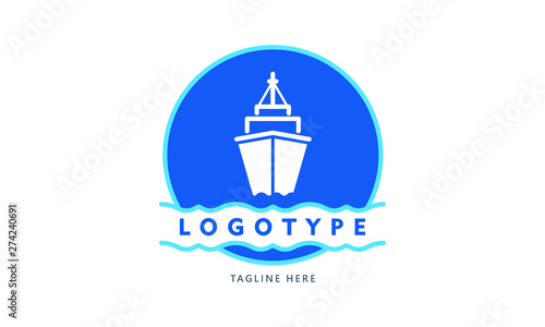 Ship logo nautical sailing boat icon vector design 