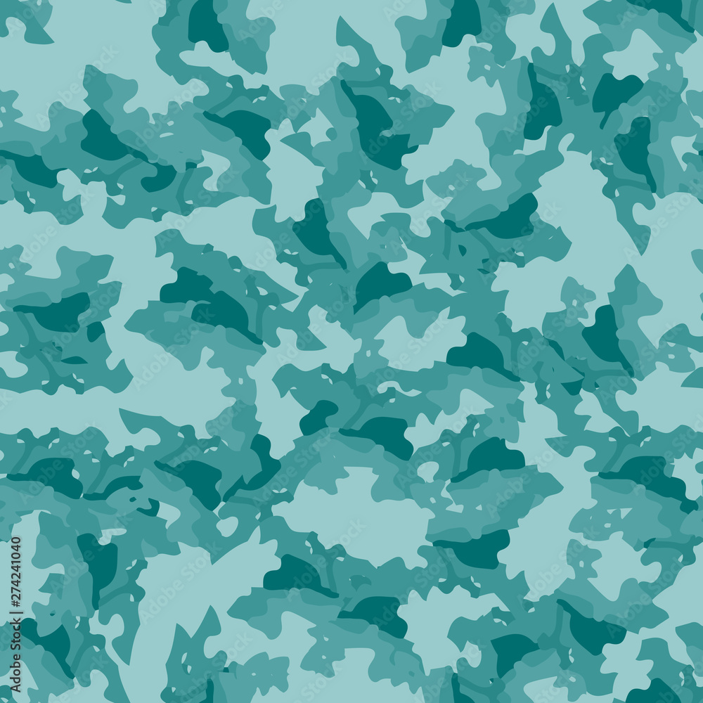 Winter camouflage of various shades of blue and green colors Winter camouflage of various shades of blue and green colors