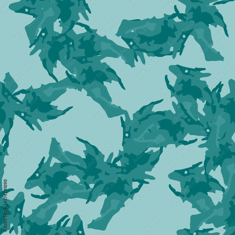 Winter camouflage of various shades of blue and green colors Winter camouflage of various shades of blue and green colors