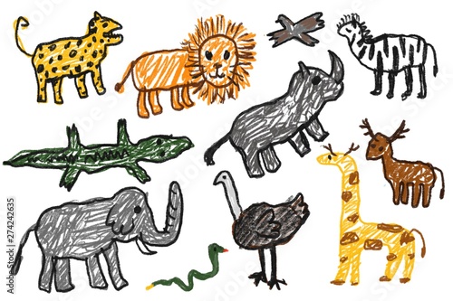 Children drawing   Animals in Africa