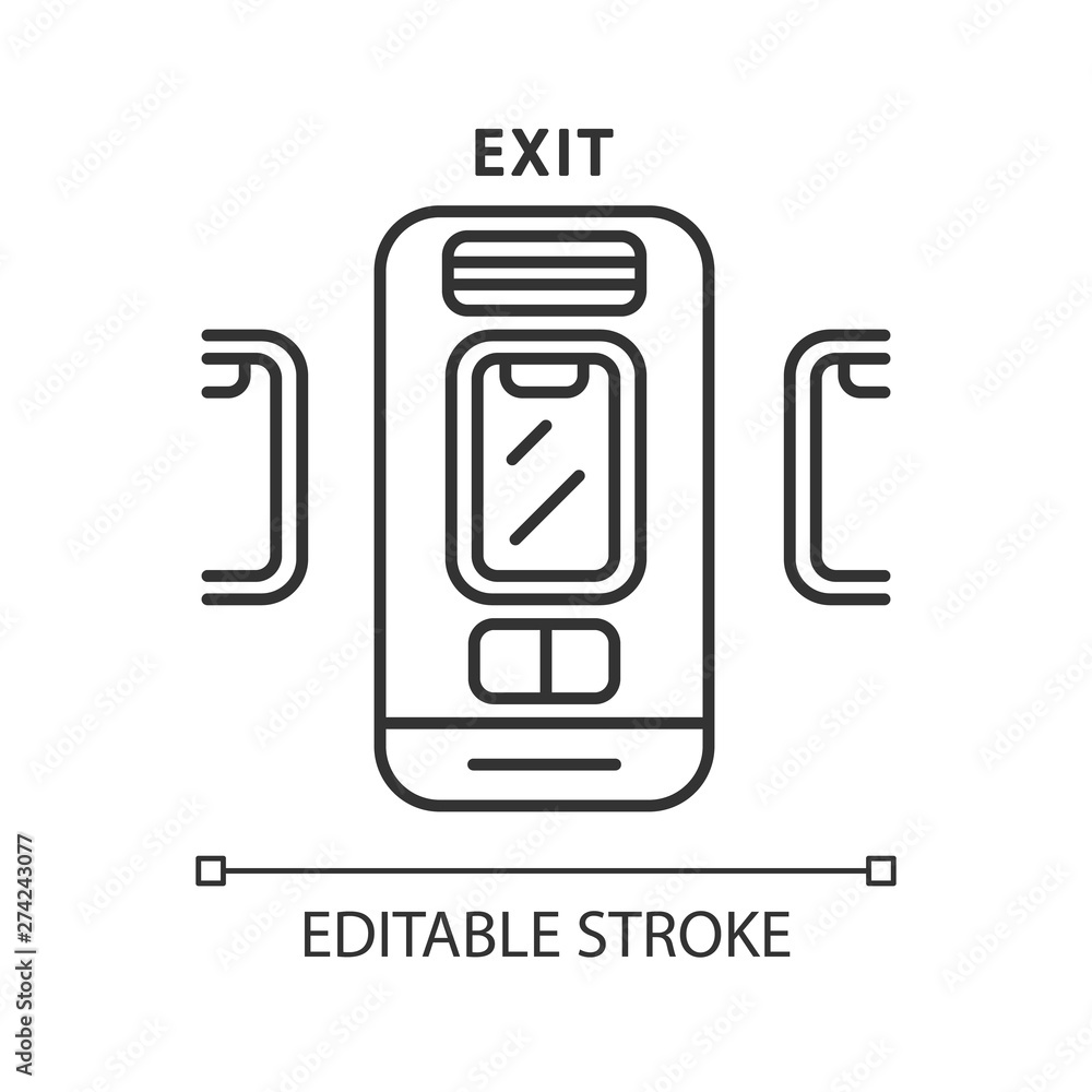 Emergency exit linear icon Emergency exit linear icon