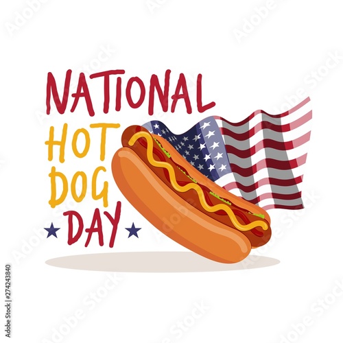 National Hot dog Day. American national holiday.