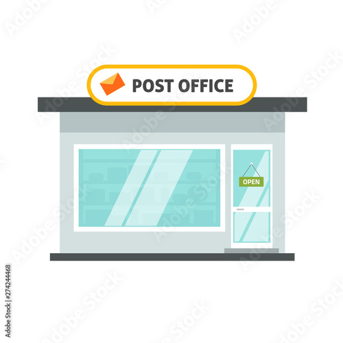 Post office isolated building on white background vector illustration, flat cartoon  postoffice image Stock Vector | Adobe Stock