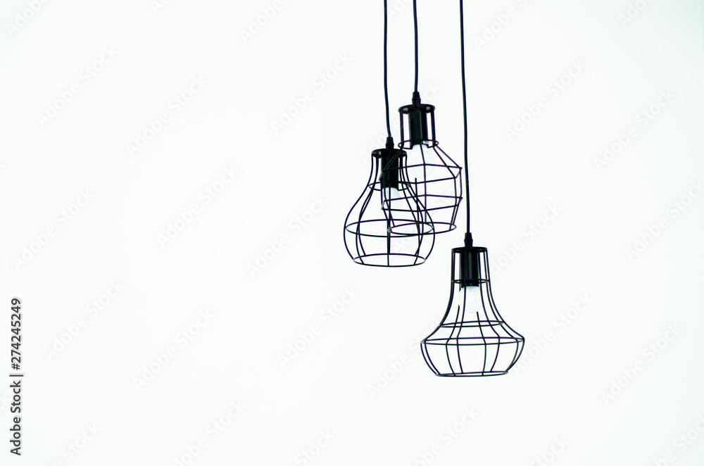 Chrome black ceiling lights beautifully arranged.Copy space.Do not focus on the main object of this image. Chrome black ceiling lights beautifully arranged.Copy space.Do not focus on the main object of this image.