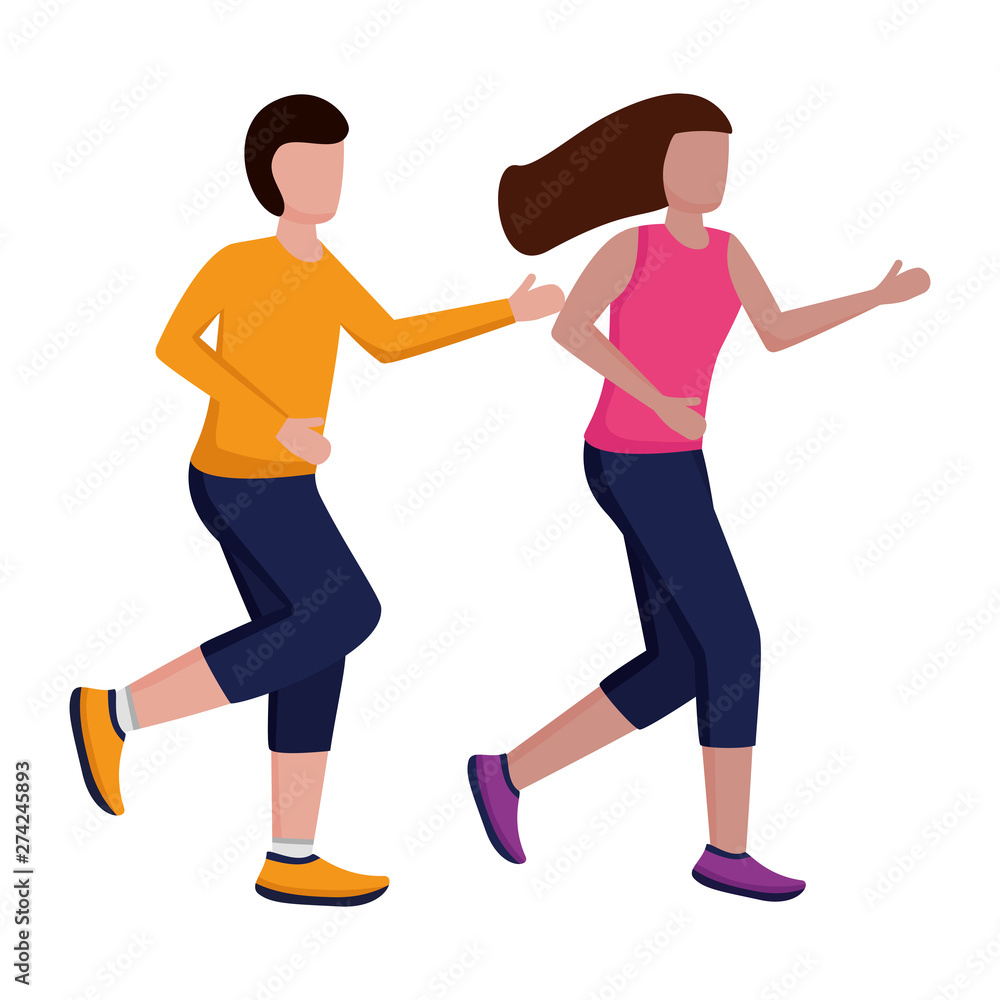 Fototapeta premium people running activity