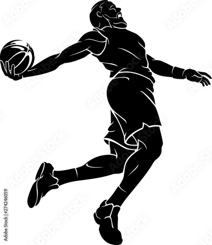 Basketball Dunk Mid Air Action