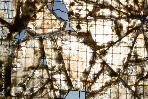 broken and dirty safety glass