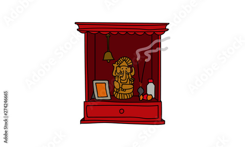 Small Temple with Ganesha Idol