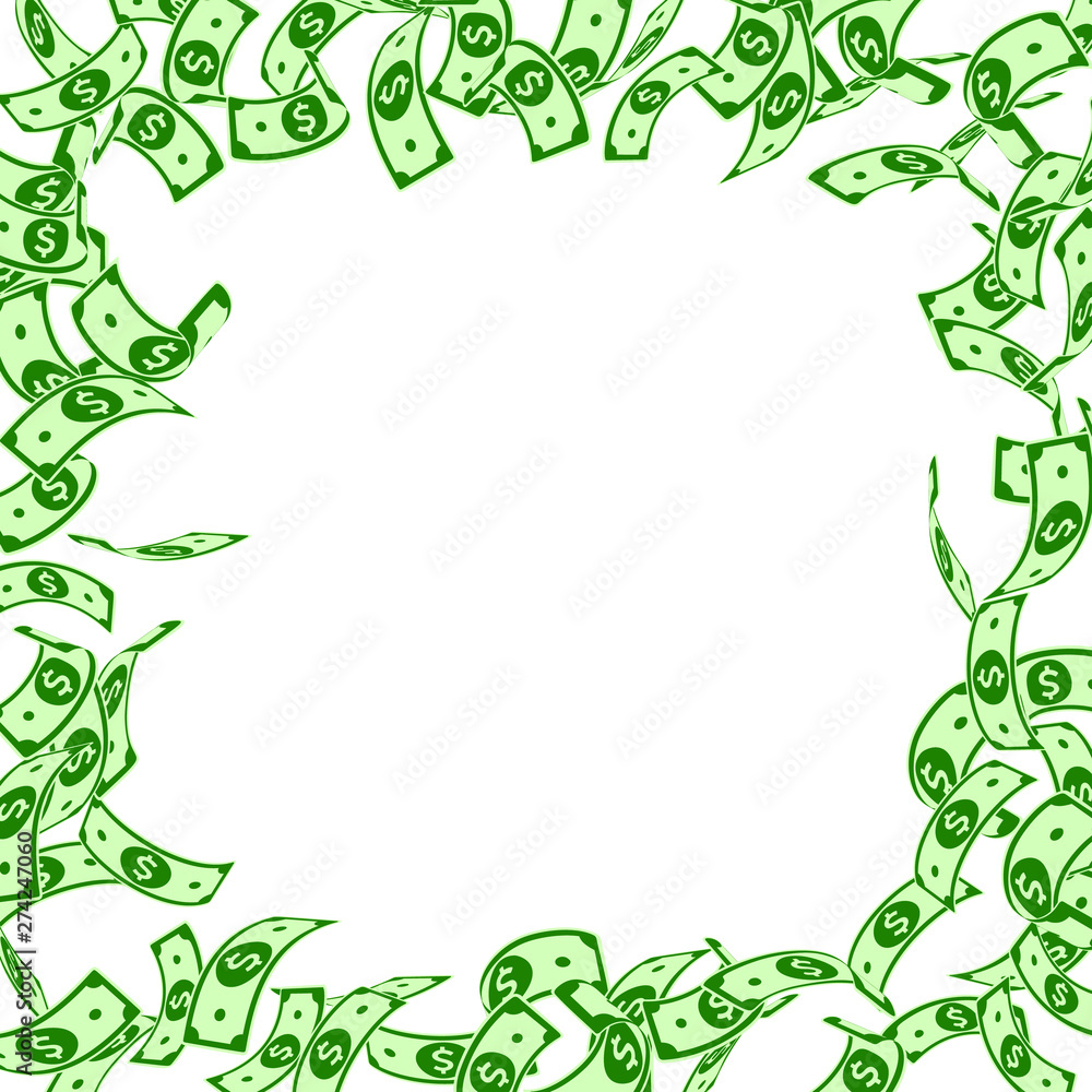 American dollar notes falling. Floating USD bills American dollar notes falling. Floating USD bills