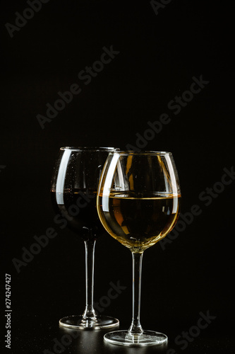 Wine glass on a dark background, studio shot