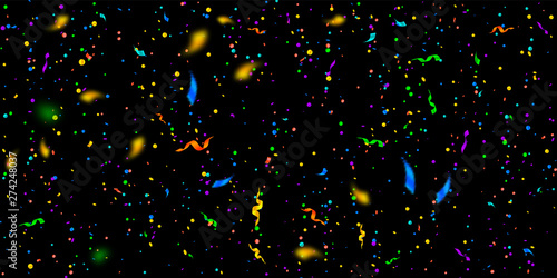 Streamers and confetti. Colorful tinsel and foil r