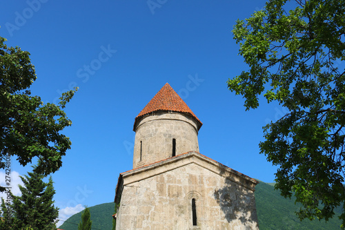 Old Albanian church temple in Kish province of Azerbaijan