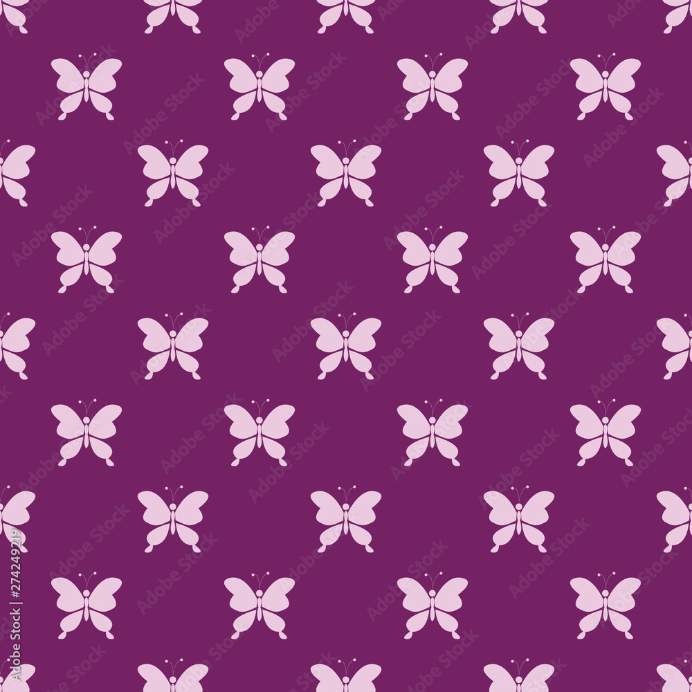 Cute pattern with abstract butterflies. Seamless vector illustration