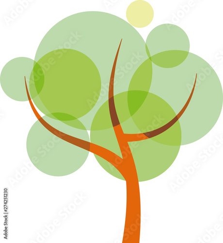 Translucent geometric tree ...