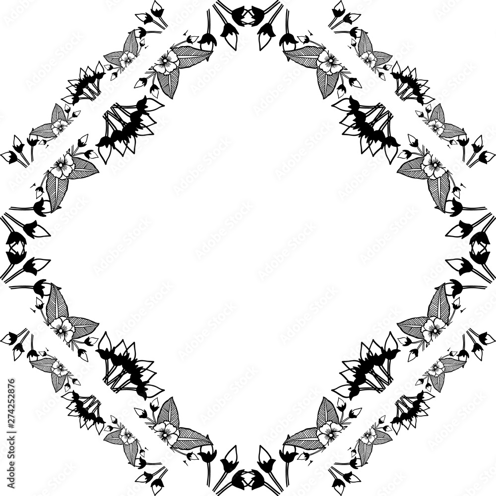 Fototapeta premium Vector illustration shape of card with various pattern beautiful flower frame