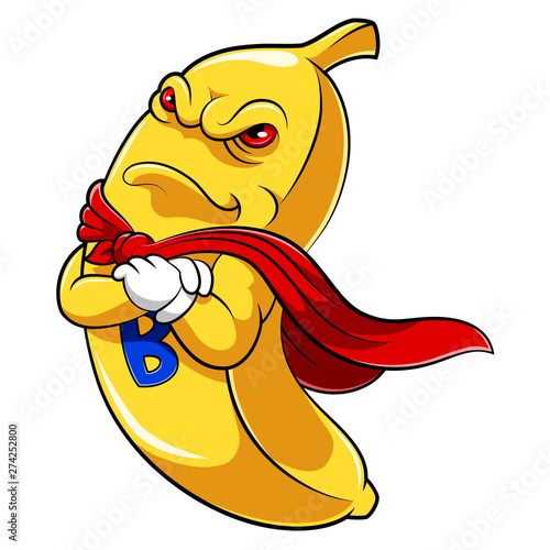 banana superhero mascot