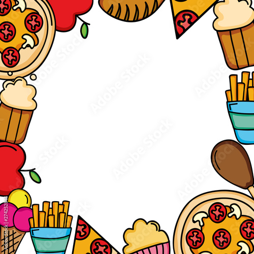 delicious and nutritive food menu frame