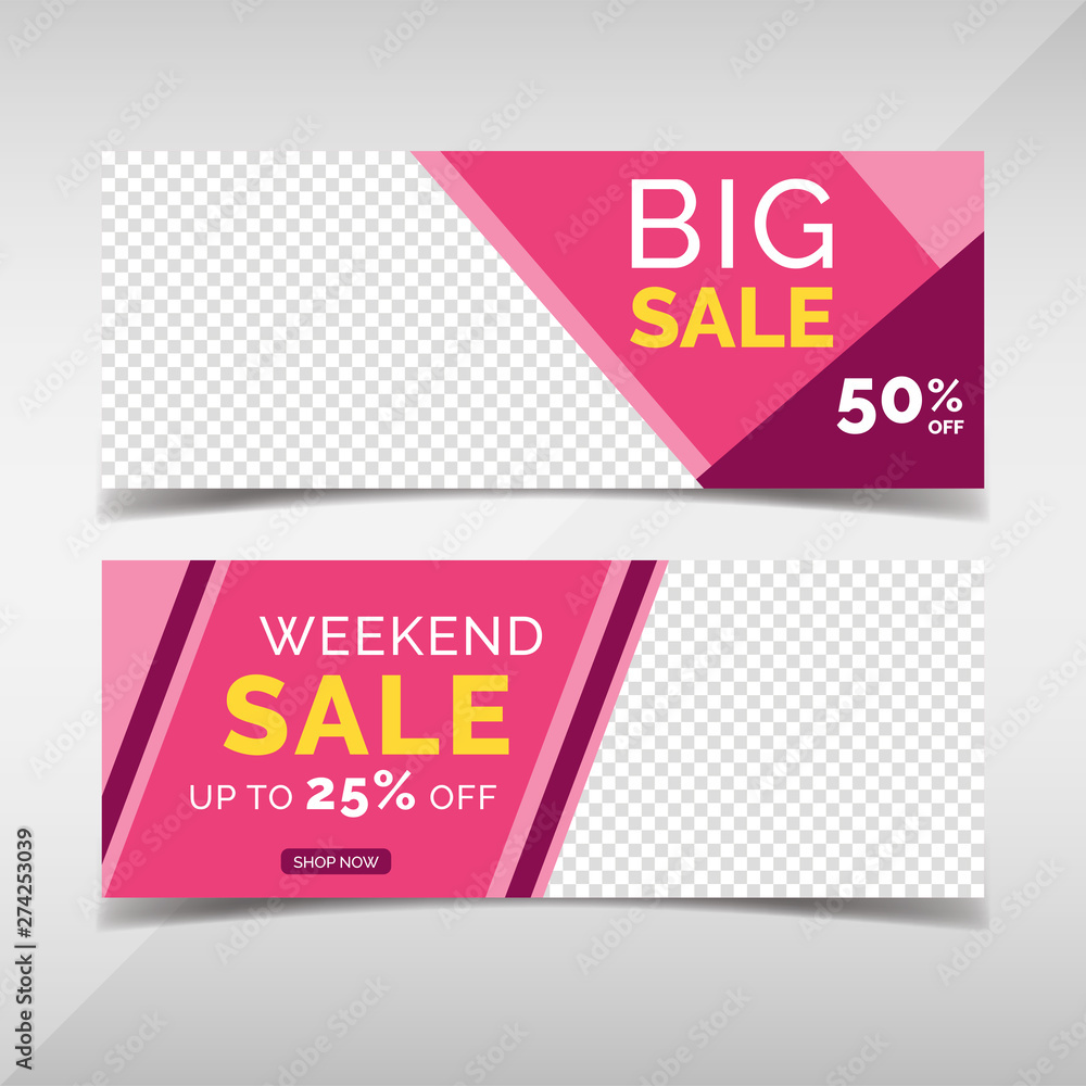 Sale banner collection. Banner template for fashion sale, business promotion, social media post, etc. Vol.25