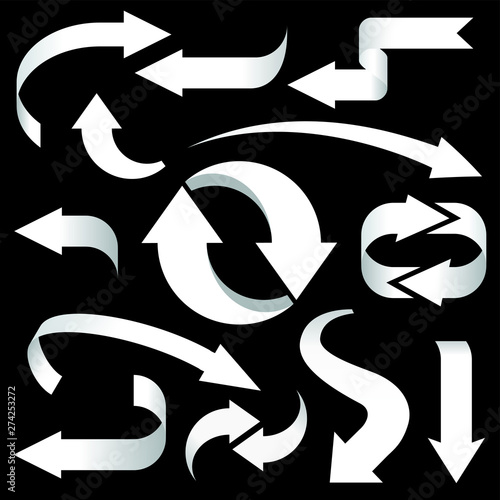 Arrow set in white isolated...