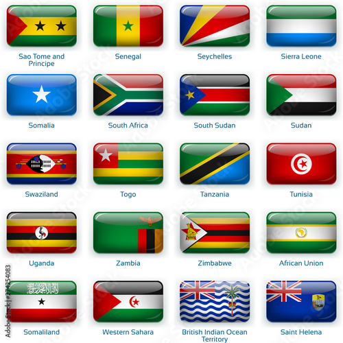 Free Download Set of twenty flags in button style. Africa three of three. - GFXLoad