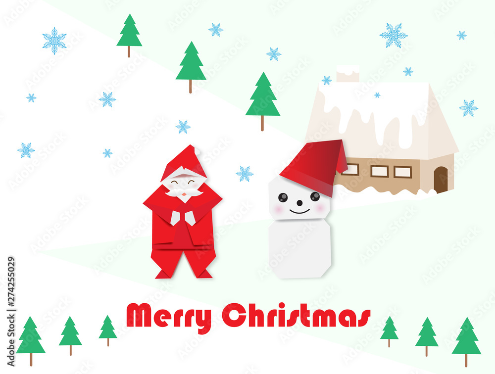 Santa claus,snowman and fir-tree for Christmas.