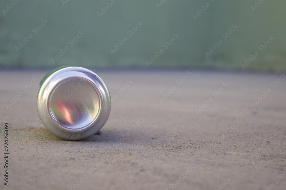 aluminum beverage can of soda on the floor, recycling concept aluminum beverage can of soda on the floor, recycling concept