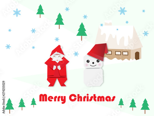 Santa claus,snowman and fir-tree for Christmas.