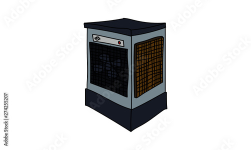 Old Air Cooler Sketch Vector 