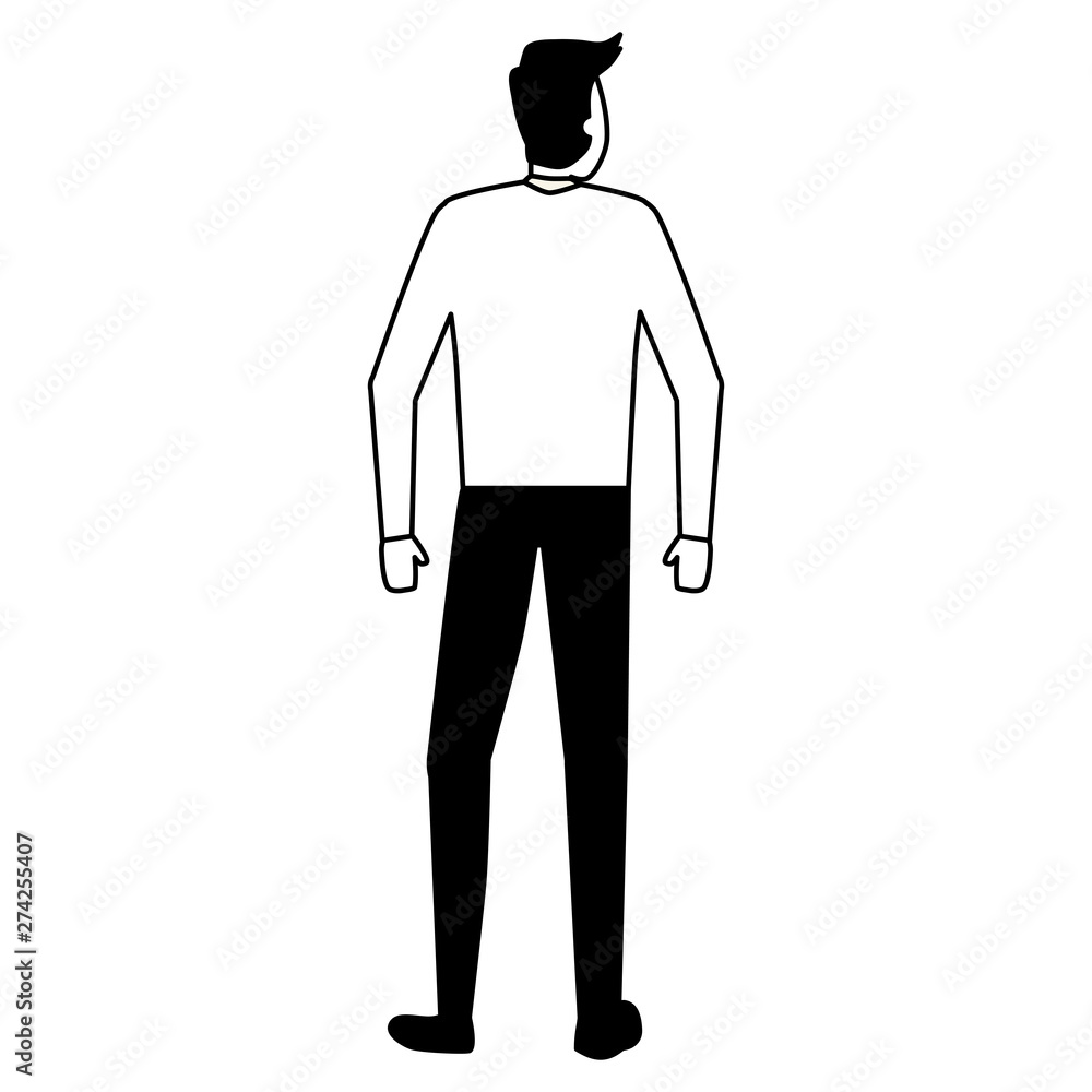 back view business man on white background back view business man on white background