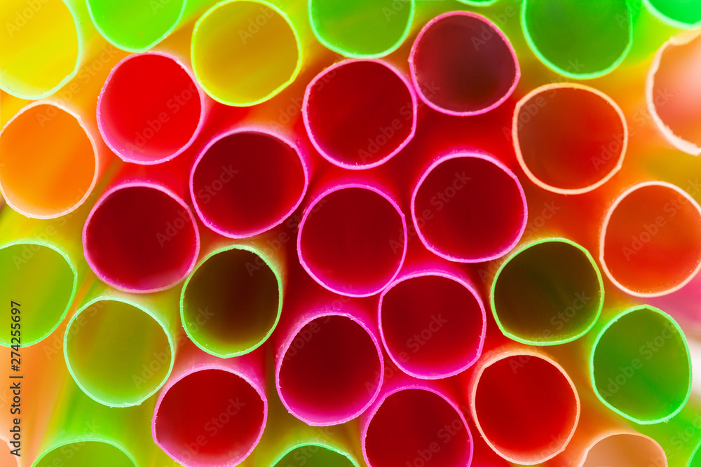 Close up shot of colored straws. Close up shot of colored straws.