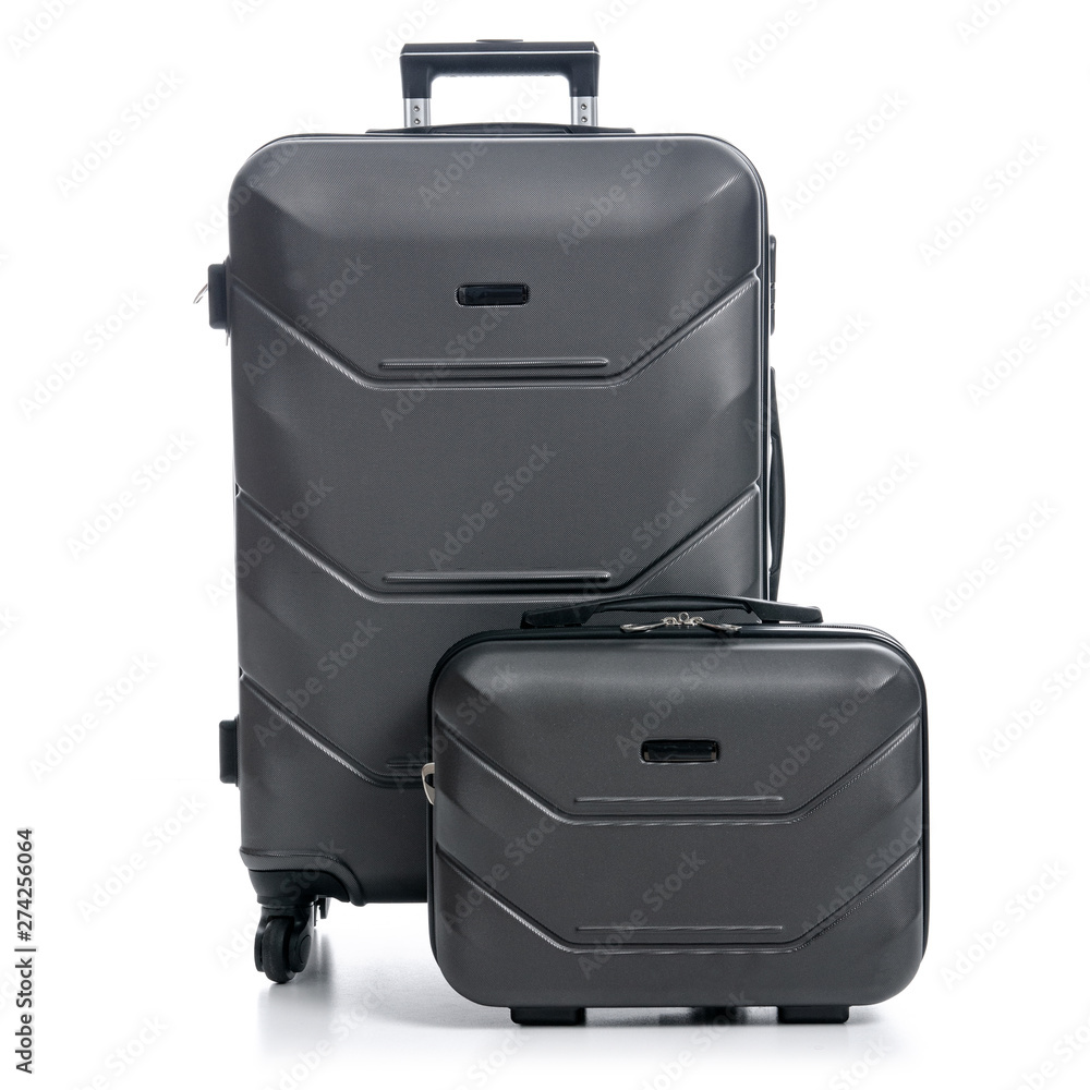 Black travel suitcase on white background isolatio Black travel suitcase on white background isolatio