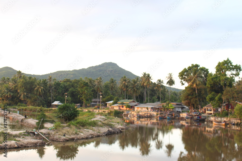 village on lake
