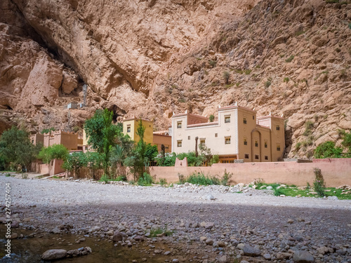 Giant rock at gorges of Todra (Todra-Gorges), in Morocco, Africa. photo