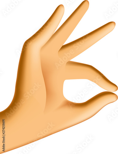 Open approved hand with sha...