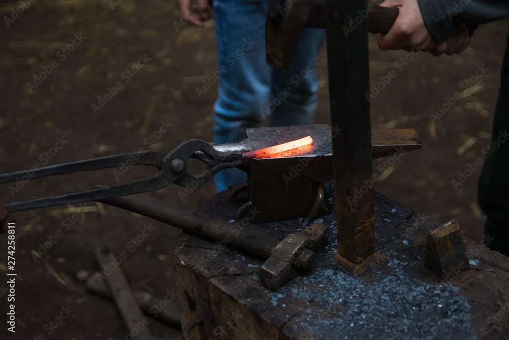 Forge, blacksmith's work, hot metal Forge, blacksmith's work, hot metal