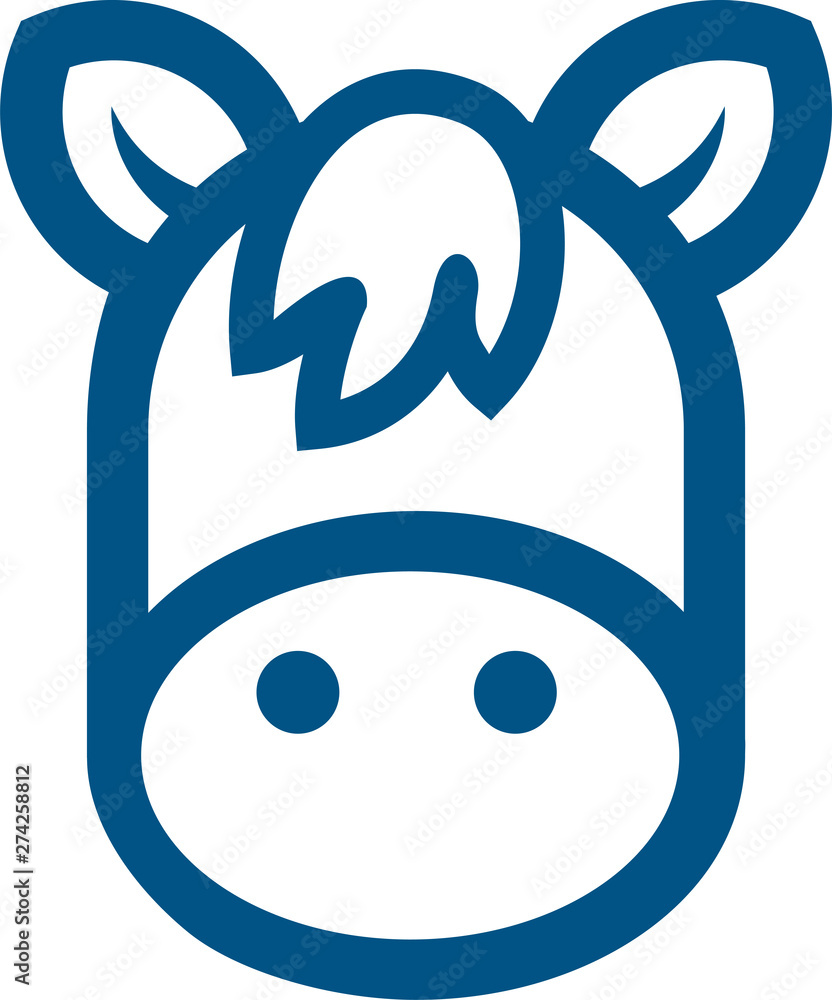 Donkey head icon in dark blue. Geometric and clean. Donkey head icon in dark blue. Geometric and clean.