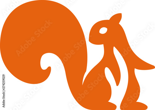 Alert squirrel flat icon isolated in orange. Clean style. photo