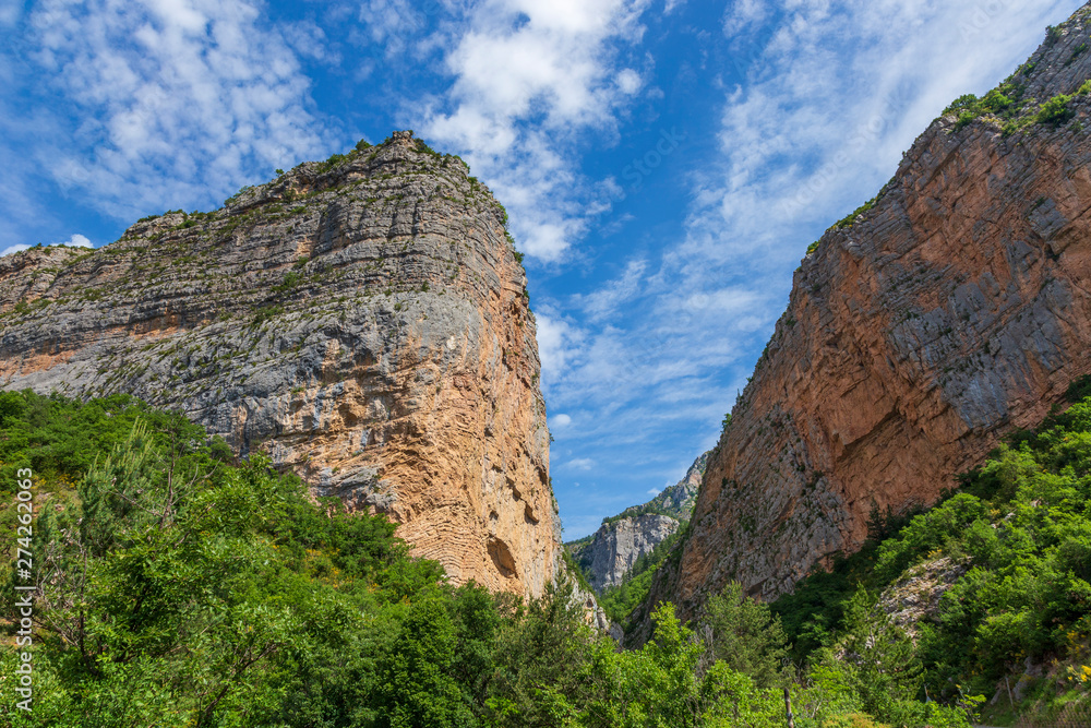 Mountain in Clue de Barles. canyon  of Bes river near Digne les bains in Provence France