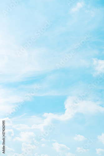 web banner spring and summer season with beauty clear and bright sky and cloudy background with copy space
