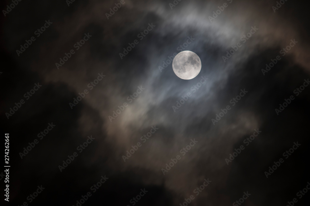 moon in cloudy night