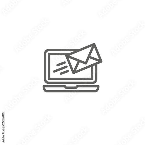 Email marketing campaigns icon - flying envelope showing being sent