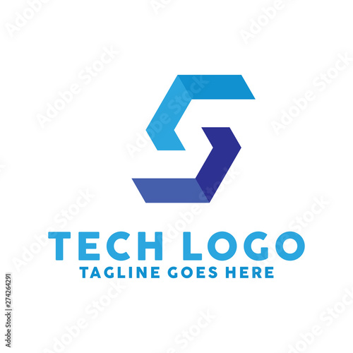 Free Download Colorful Letter S Logo For Brand Design With Flat Blue Style Color Concept. Identity Logotype. Alphabet And Technology Emblem For Company. Tech Icon For Business. Creative And Modern Graphic Idea. - GFXLoad