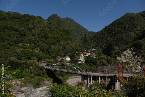 Pudu Bridge at Taroko National Park Taiwan. photo