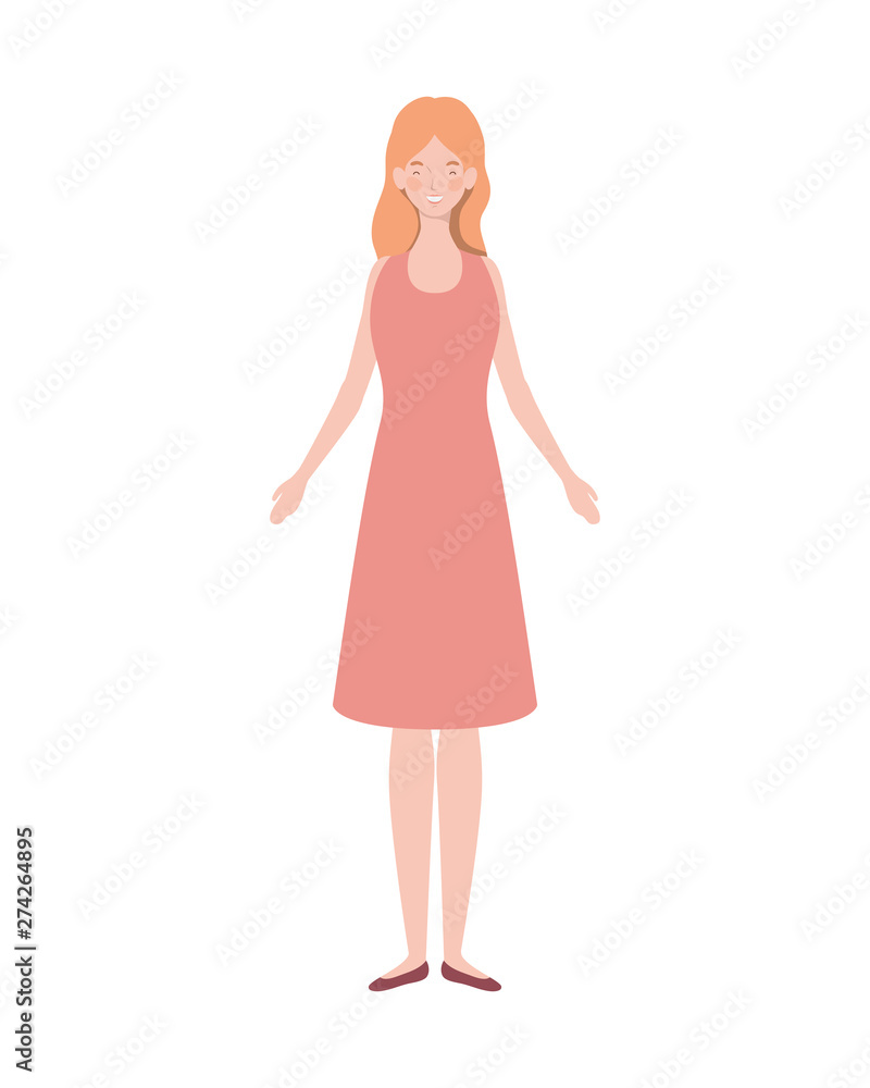 young woman standing on white background young woman standing on white background