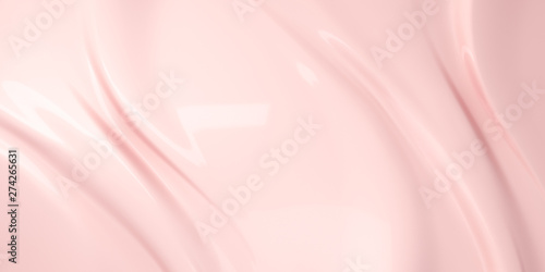Liquid subtle pink background, cosmetic cream texture, 3d illustration