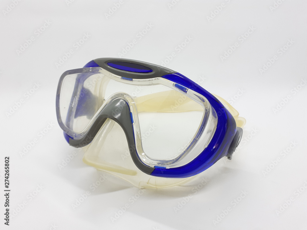 Blue Snorkel for Swimming and Diving Water Sports in White Isolated Background Blue Snorkel for Swimming and Diving Water Sports in White Isolated Background